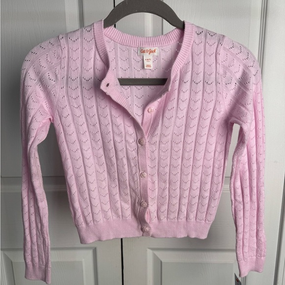 Cat & Jack Other - Cat & Jack Pink Cable Knit Cardigan Size 6/7, NWT
